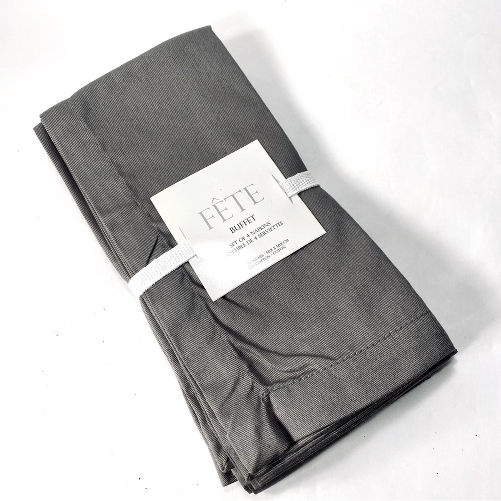 4 Fête Buffet Napkins Size 20" x 20" 100% Cotton NWT